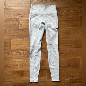 Lululemon White/Gray Ribbed Camouflage Leggings